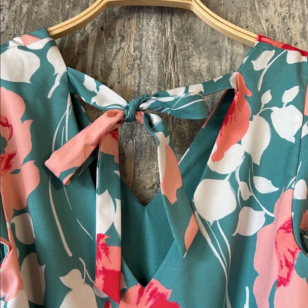 ADRIANNA PAPELL Women's Floral Cap Sleeved Midi Dress Size 2 - Picture 6 of 7